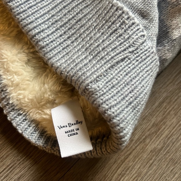 Vera Bradley Light Gray Knit Beanie with White Pom-Pom - Picture 5 of 5